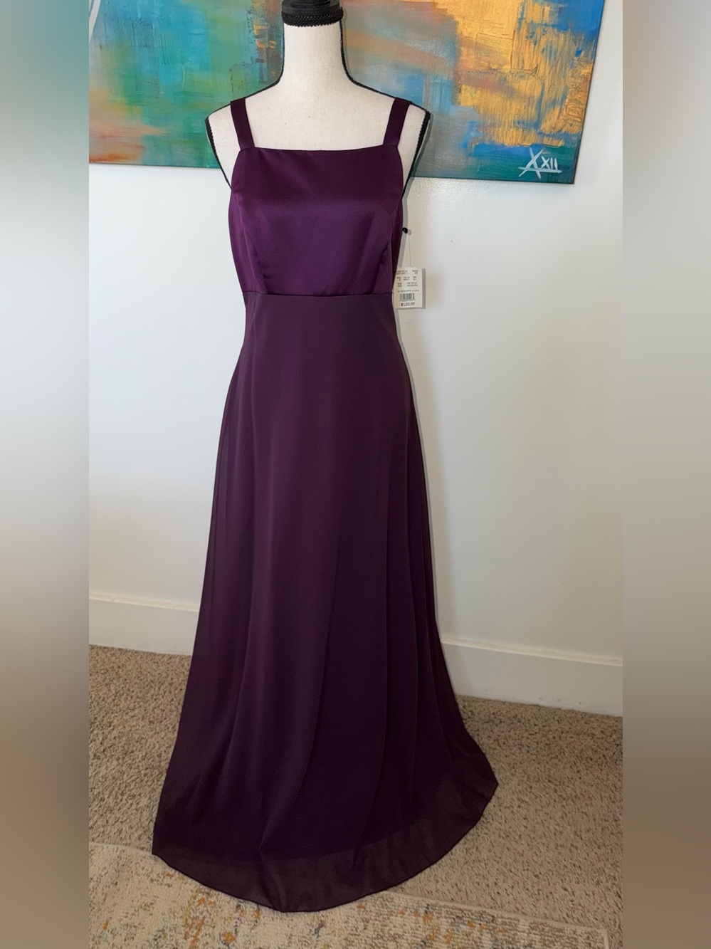 Michelangelo Davids Bridal NWT Eggplant Purple Bridal Gown Crepe and Satin 8